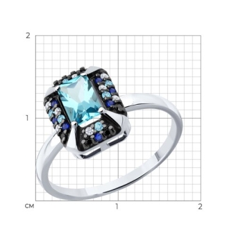 Women’s ring with topaz Swiss and zirconia 