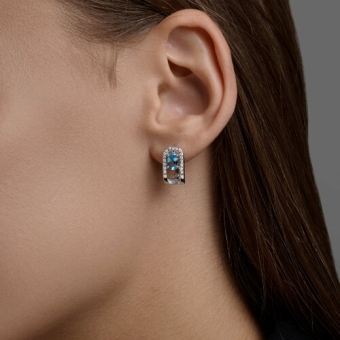 Earrings with topaz Swiss and zirconia 