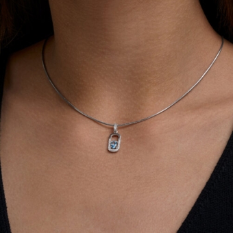 Pendant with topaz Swiss and zirconia 