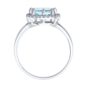 Women’s ring with topaz Sky and zirconia 