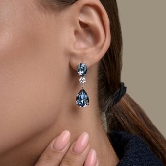 Earrings with crystals and zirconia 
