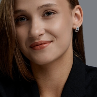 Earrings with topaz Swiss and zirconia 