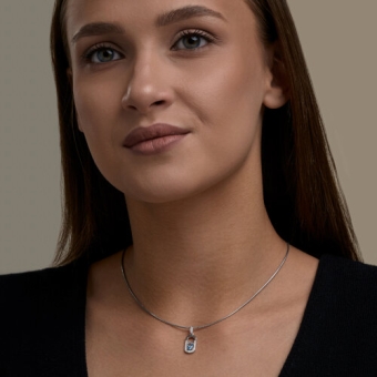 Pendant with topaz Swiss and zirconia 