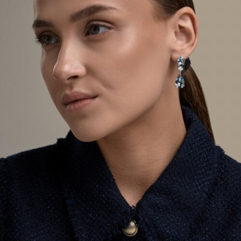 Earrings with crystals and zirconia 