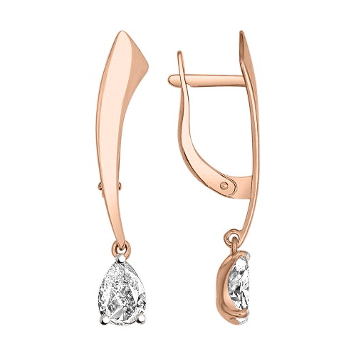 Серьги с фианитами 
