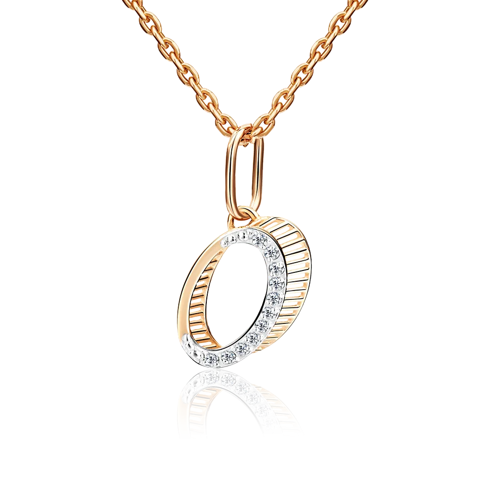 Buchstabenanhänger "O" mit Zirkonia 