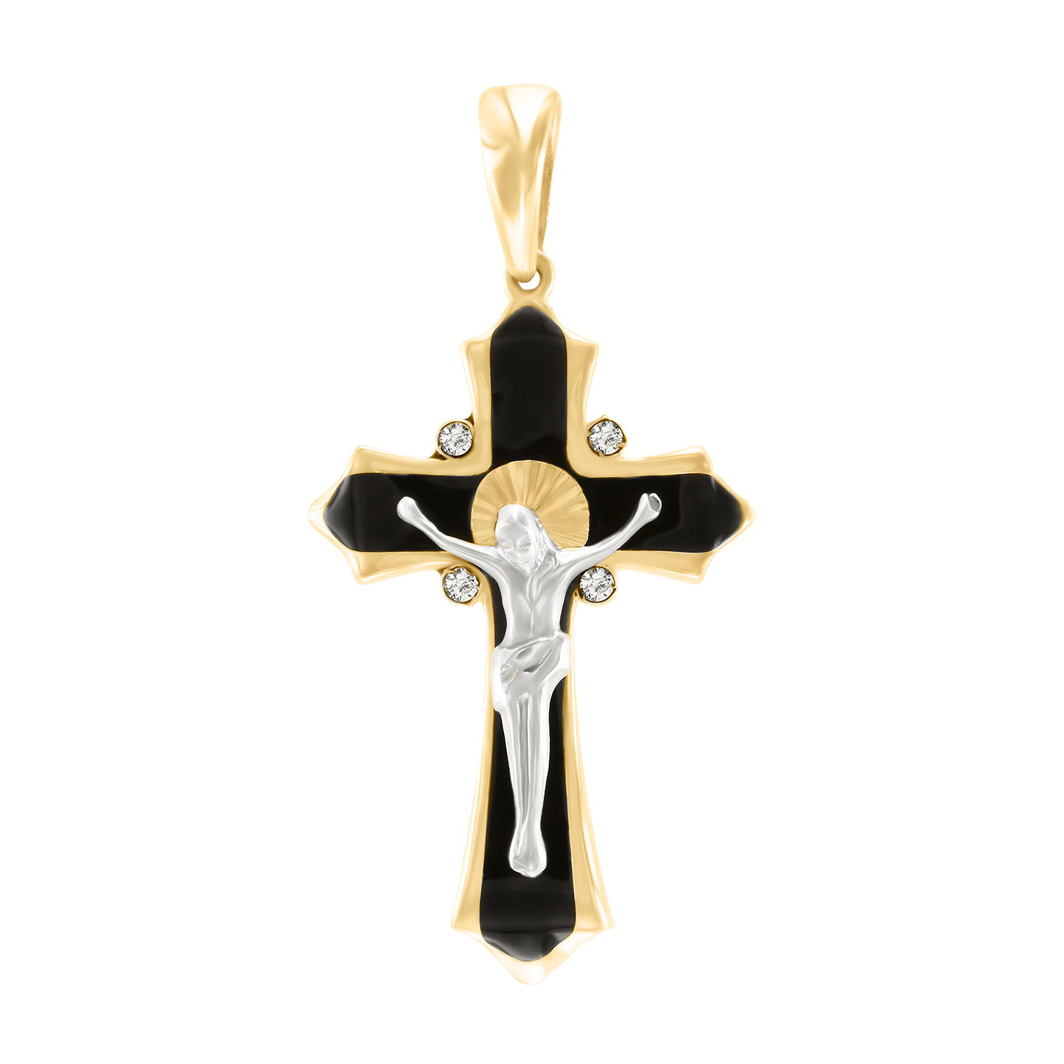 Anhänger – Kreuz mit Emaille und Zirkonia 