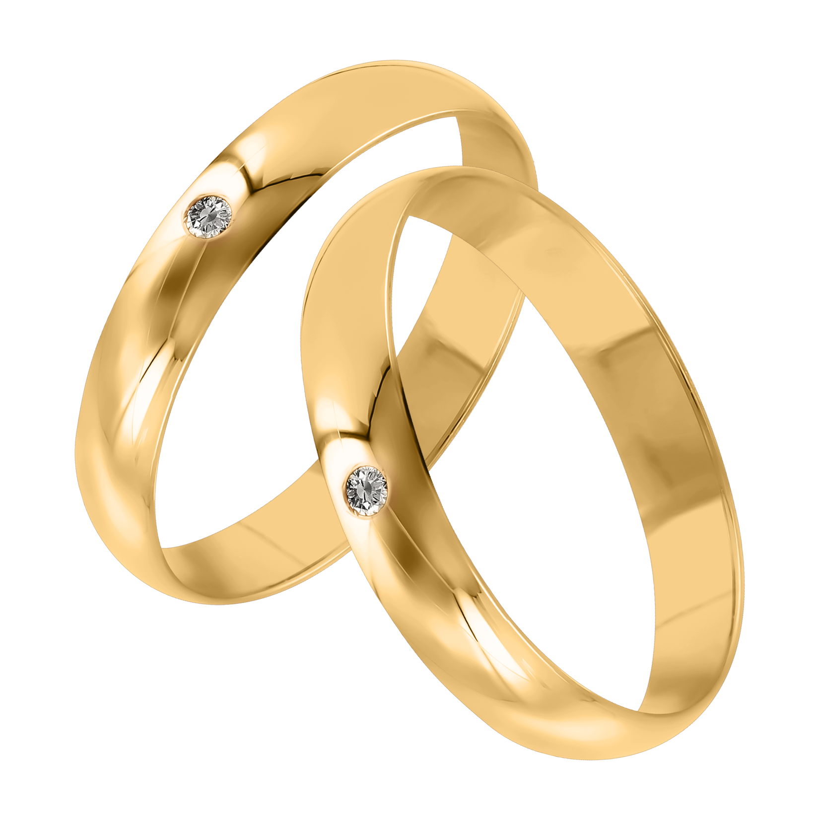 Trauring Gelbgold mit Brillant 