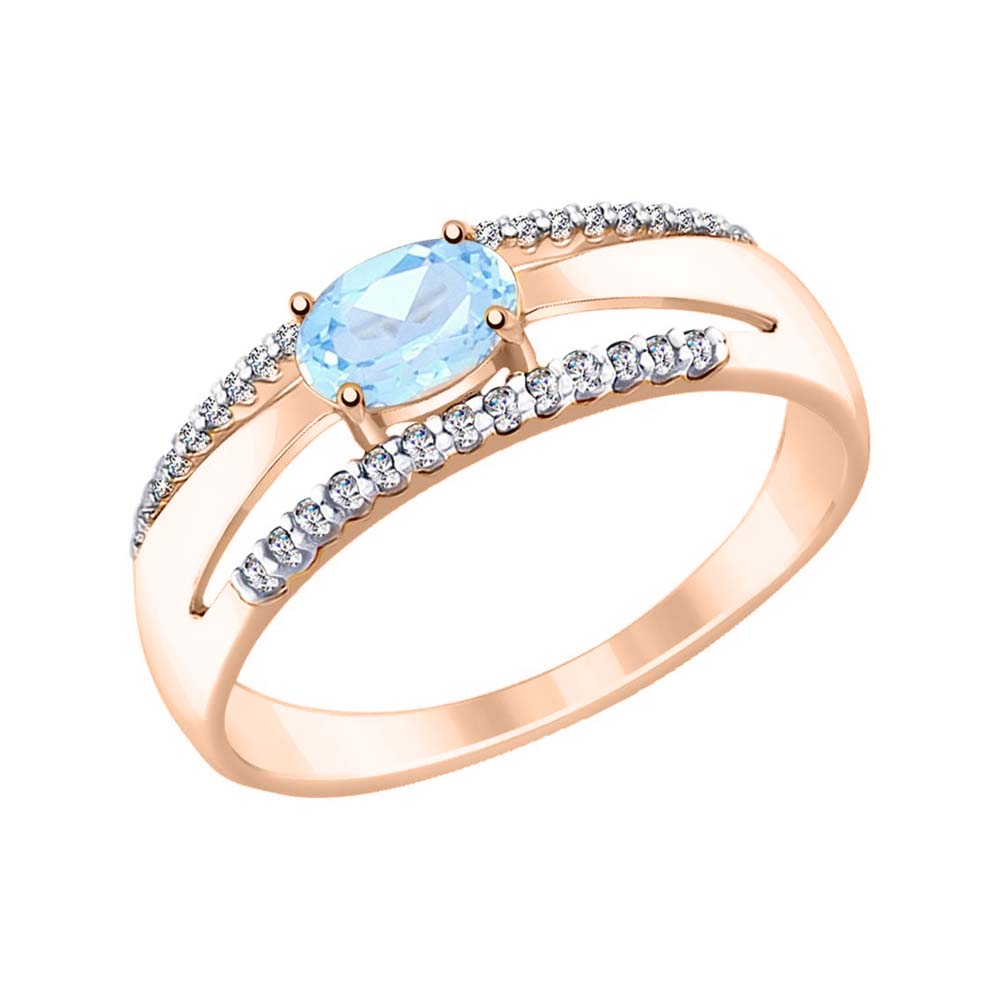 Damenring mit Topas und Zirkonia 