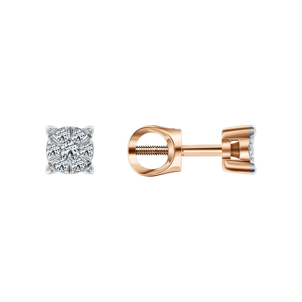 Stud earrings with diamonds 