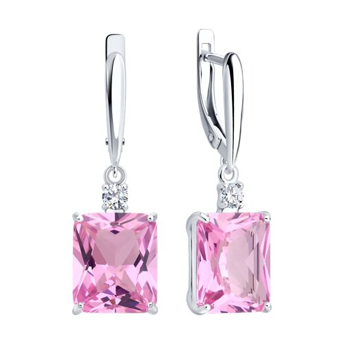 Earrings with sitall and zirconia 