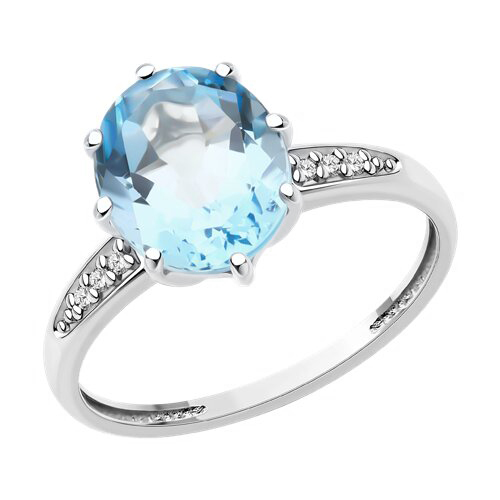 Women’s ring with topaz Sky and zirconia 