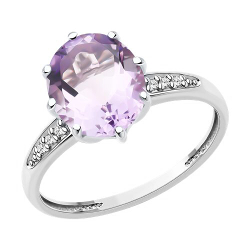 Women’s ring with amethyst and zirconia 