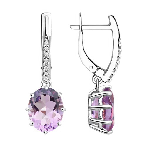Earrings with amethyst and zirconia 