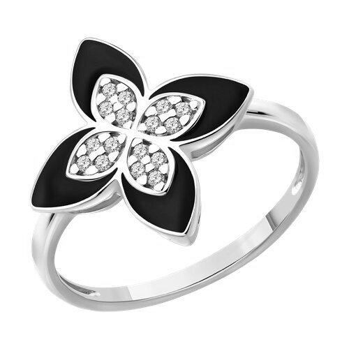 Women's ring with zirconia and enamel 