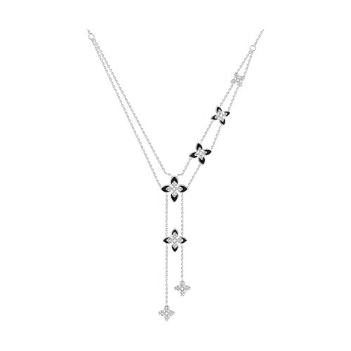 Necklace with zirconia and enamel 