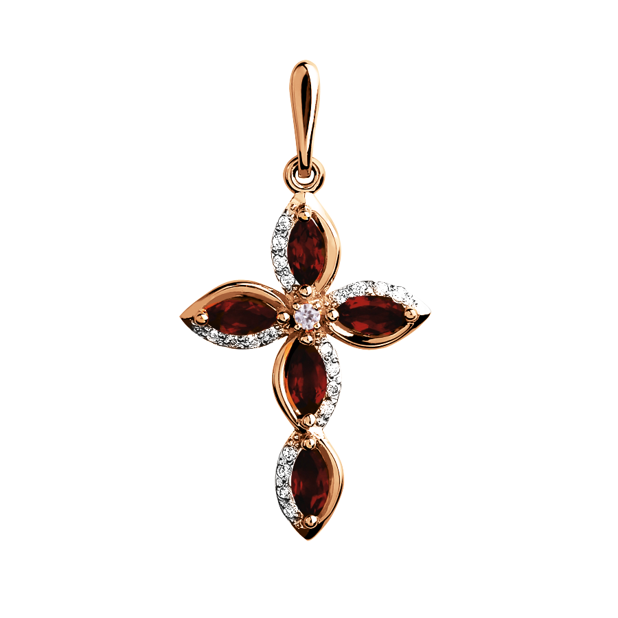 Garnet cross pendant discount