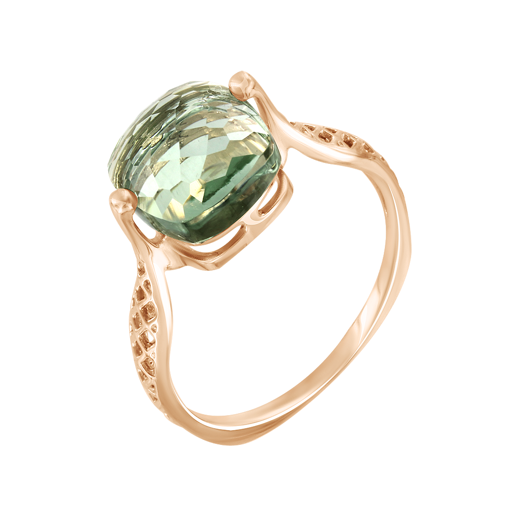 Women s ring with green amethyst
