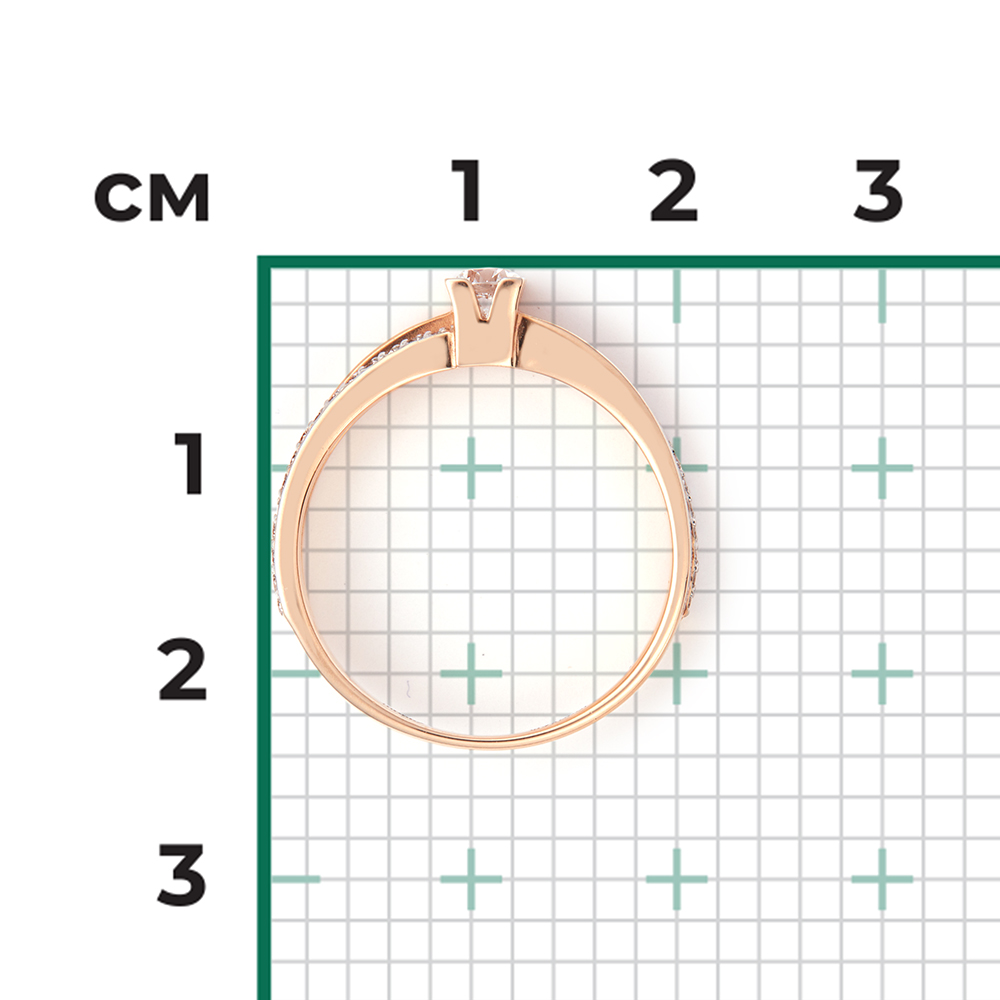 Кольцо с фианитами 