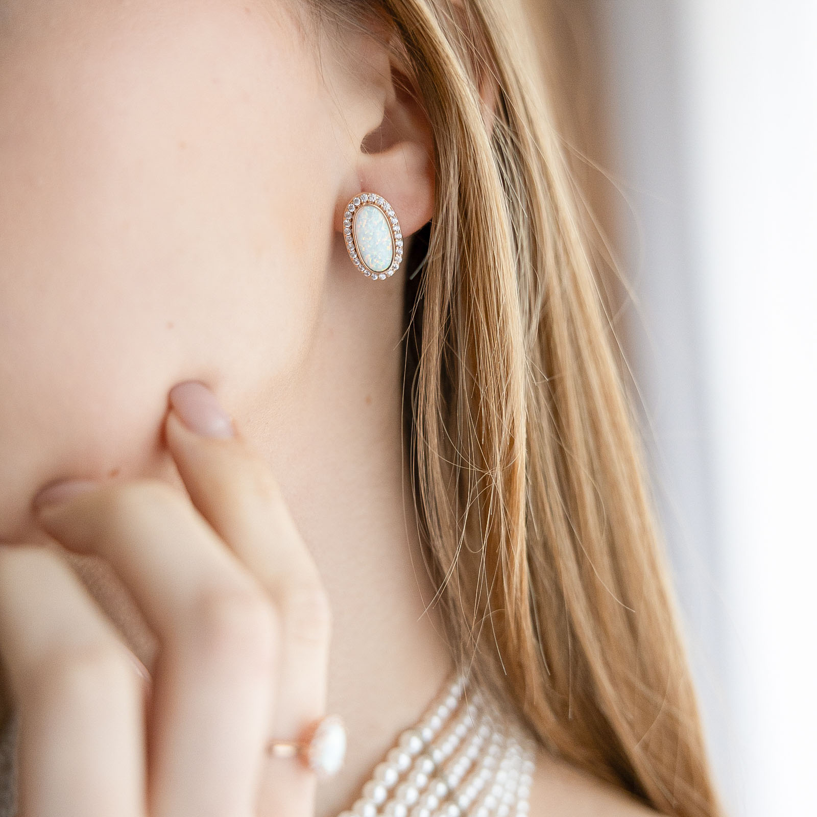 Ohrhänger mit Opal und Zirkonia 