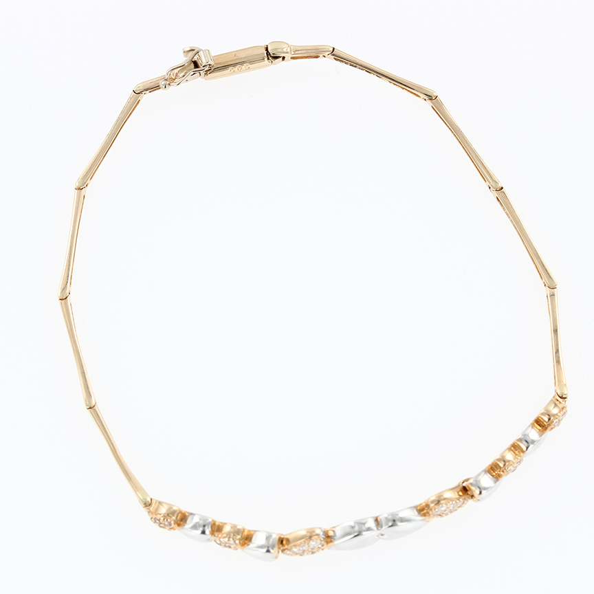 Gelbgold Armband mit Zirkonia 