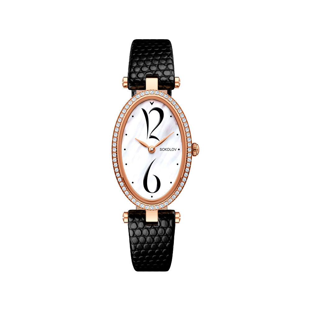 Gold Uhr, Sokolov-Allure, mit Brillanten 