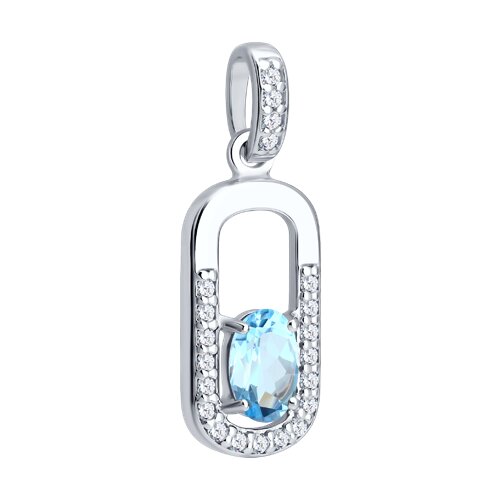 Pendant with topaz Swiss and zirconia 