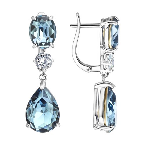 Earrings with crystals and zirconia 