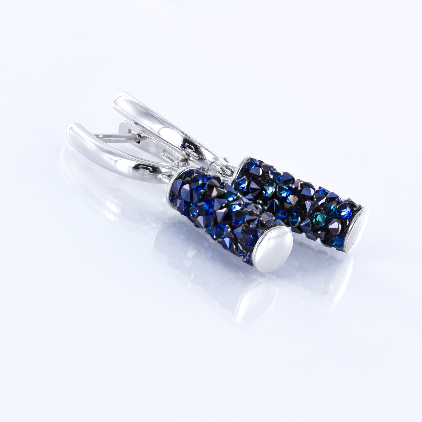 Ohrhänger mit blauen Kristallen Swarovski 
