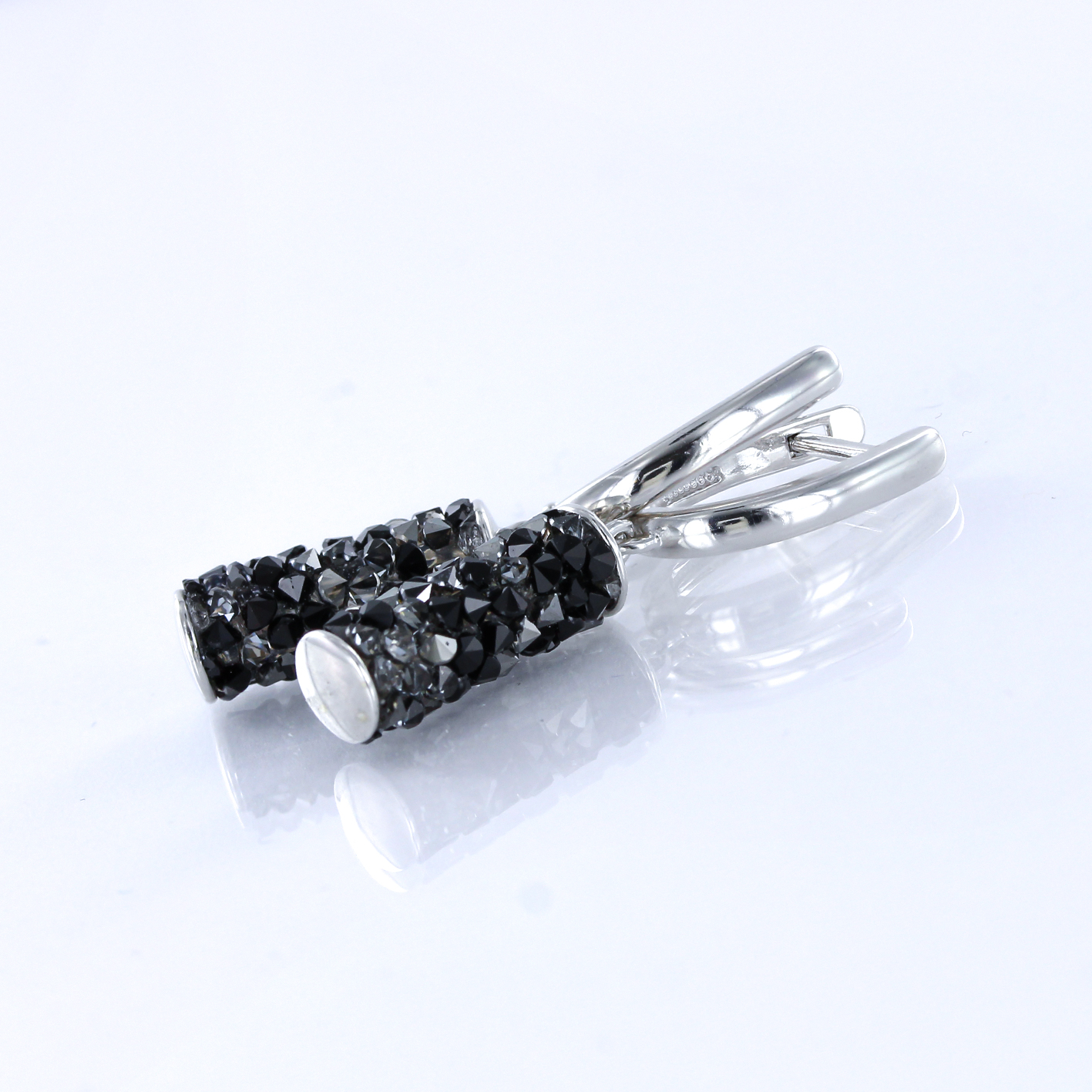 Ohrhänger mit schwarzen Kristallen Swarovski 