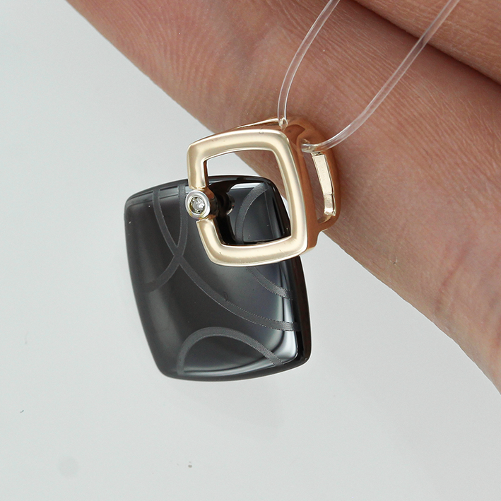 Anhänger mit Brillant schwarze Keramik 