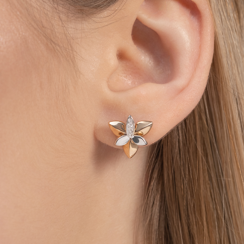 Stud earrings with diamonds 