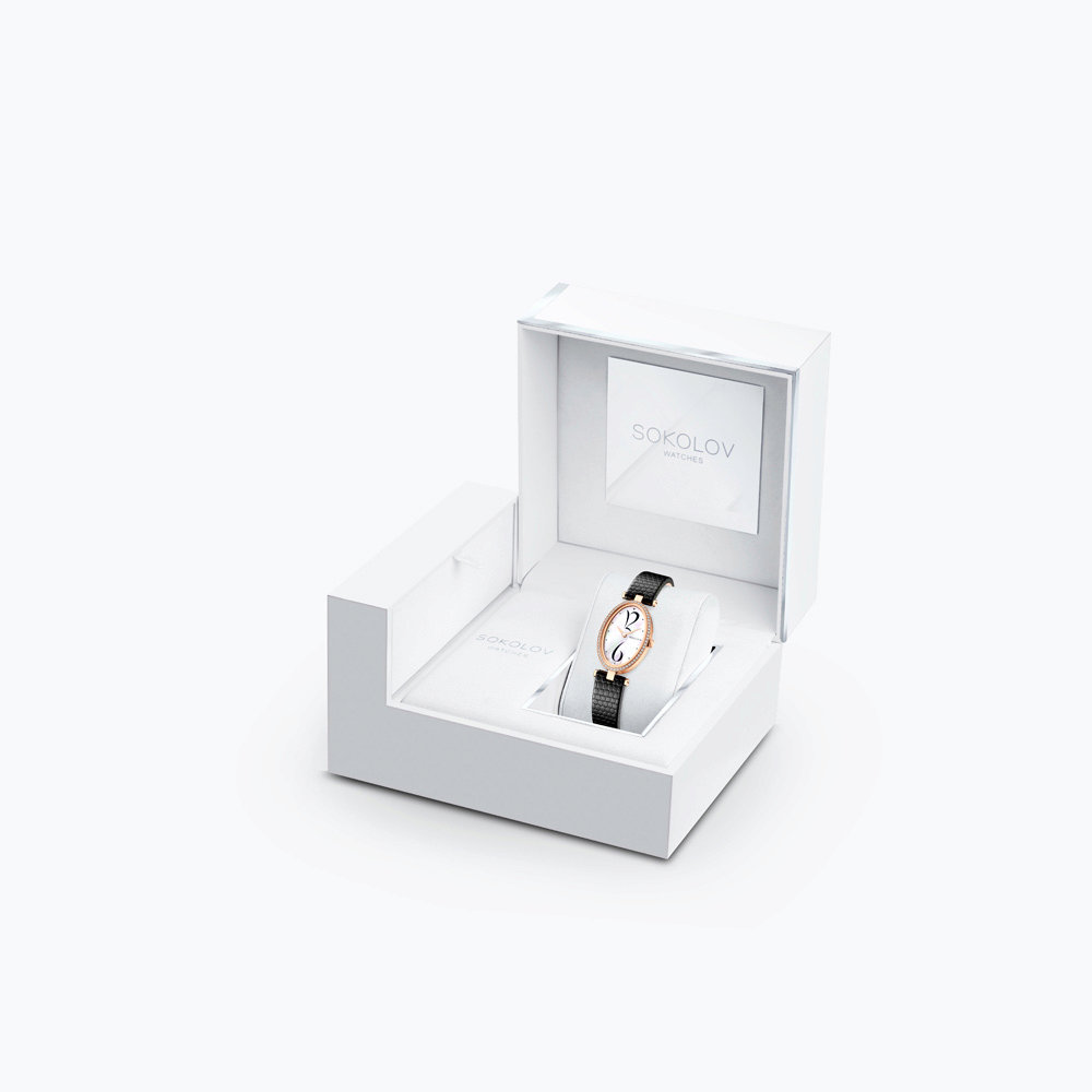 Gold Uhr, Sokolov-Allure, mit Brillanten 