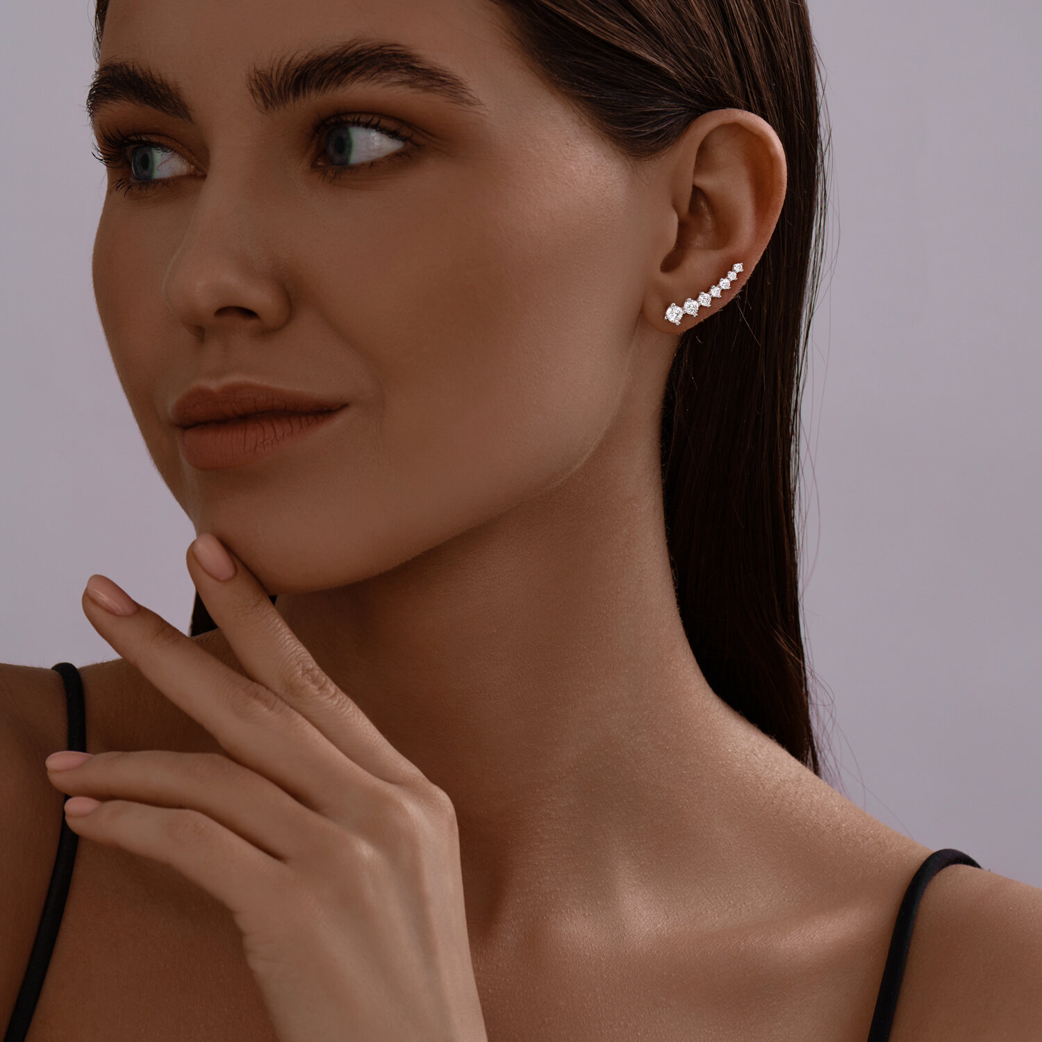 Earrings with zirconia 