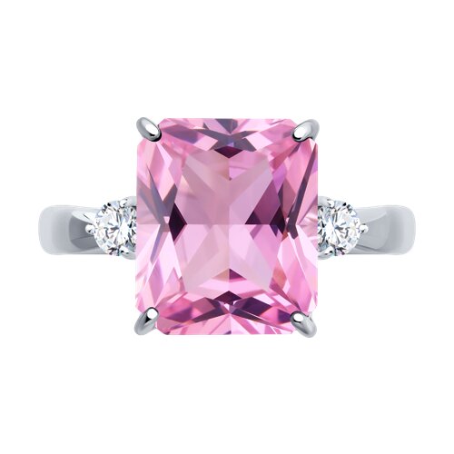 Women’s ring with sitall and zirconia 