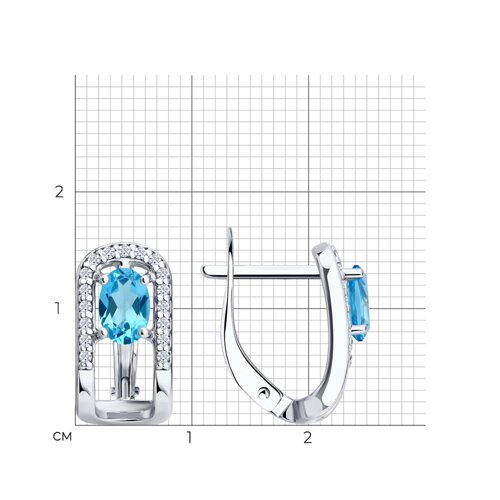 Earrings with topaz Swiss and zirconia 