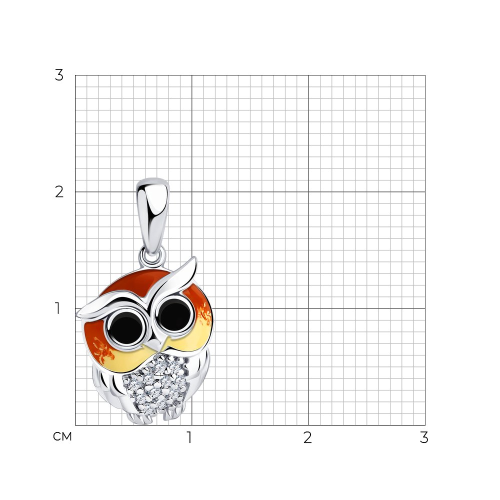 Pendant with zirconia and enamel 