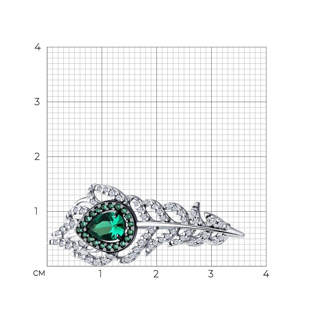 Brosche mit Zirkonia 