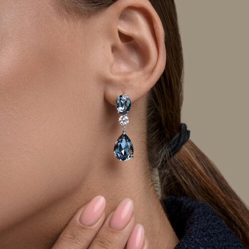 Earrings with crystals and zirconia 