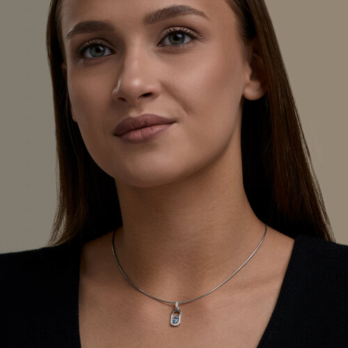 Pendant with topaz Swiss and zirconia 