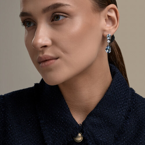 Earrings with crystals and zirconia 