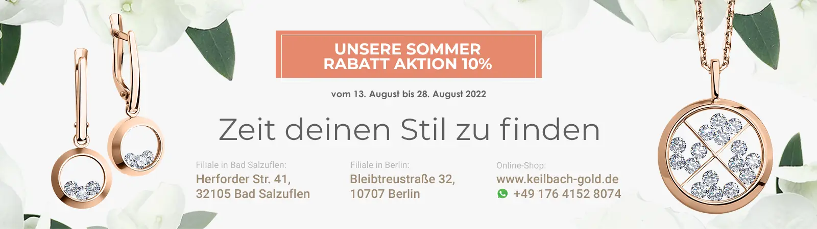 Sommer Rabatte 10% 2022.08.13 - 2022.08.28